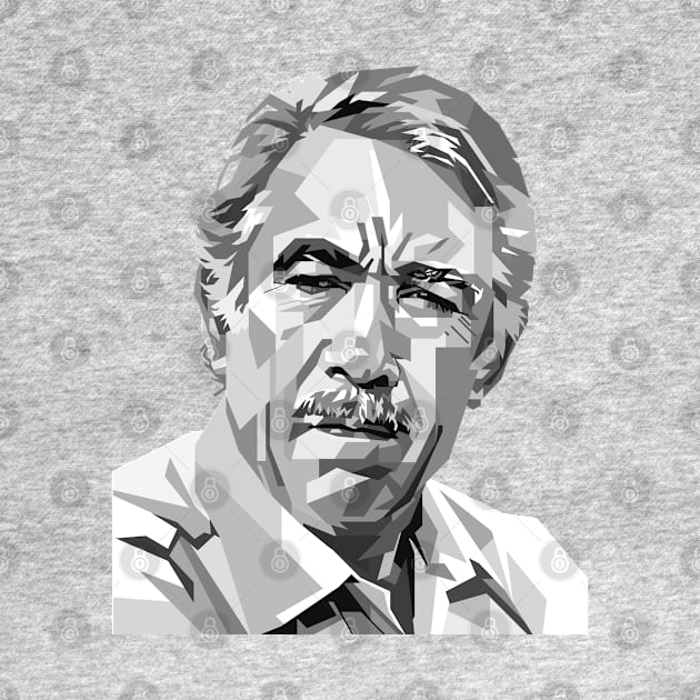 Anthony Quinn Portrait illustration in Grayscale by RJWLTG